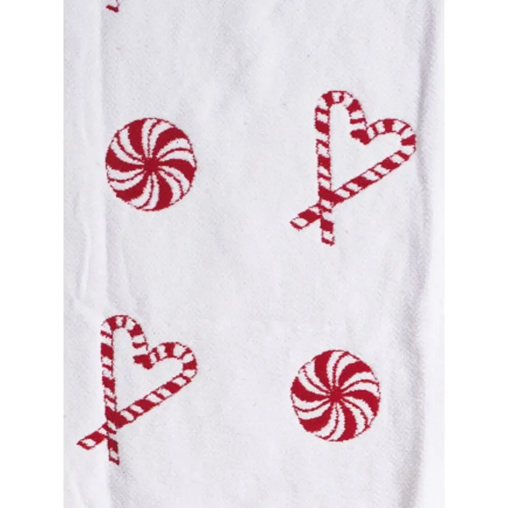 Martha Stewart Christmas Throw 50x70 Holiday Peppermint Candy Red White NEW